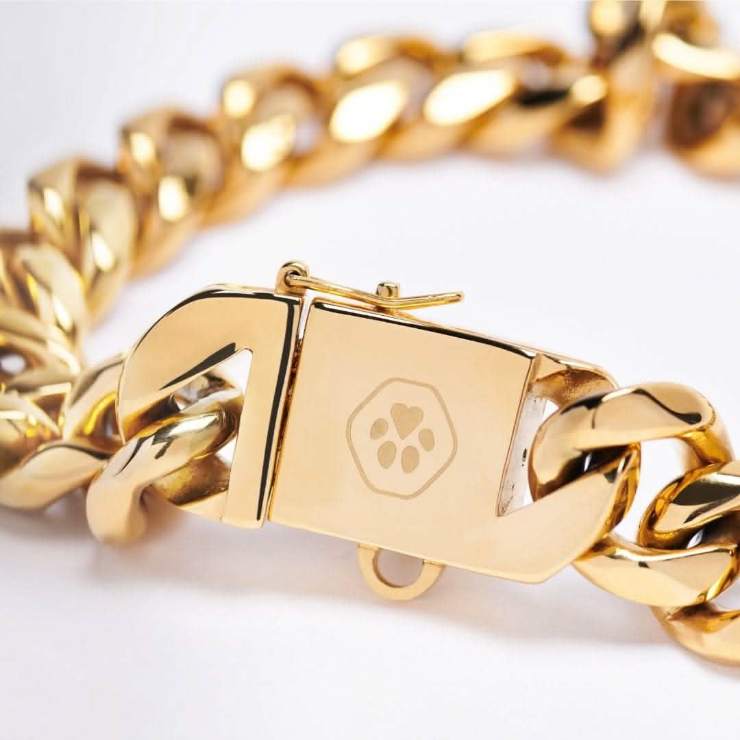 Cuban Link Chain Dog Collar - Gold - Image 3