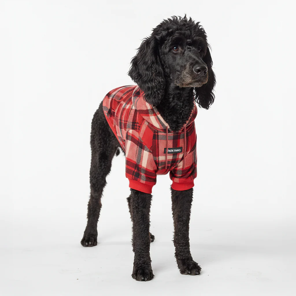 Red Plaid Dog Hoodie - Image 5