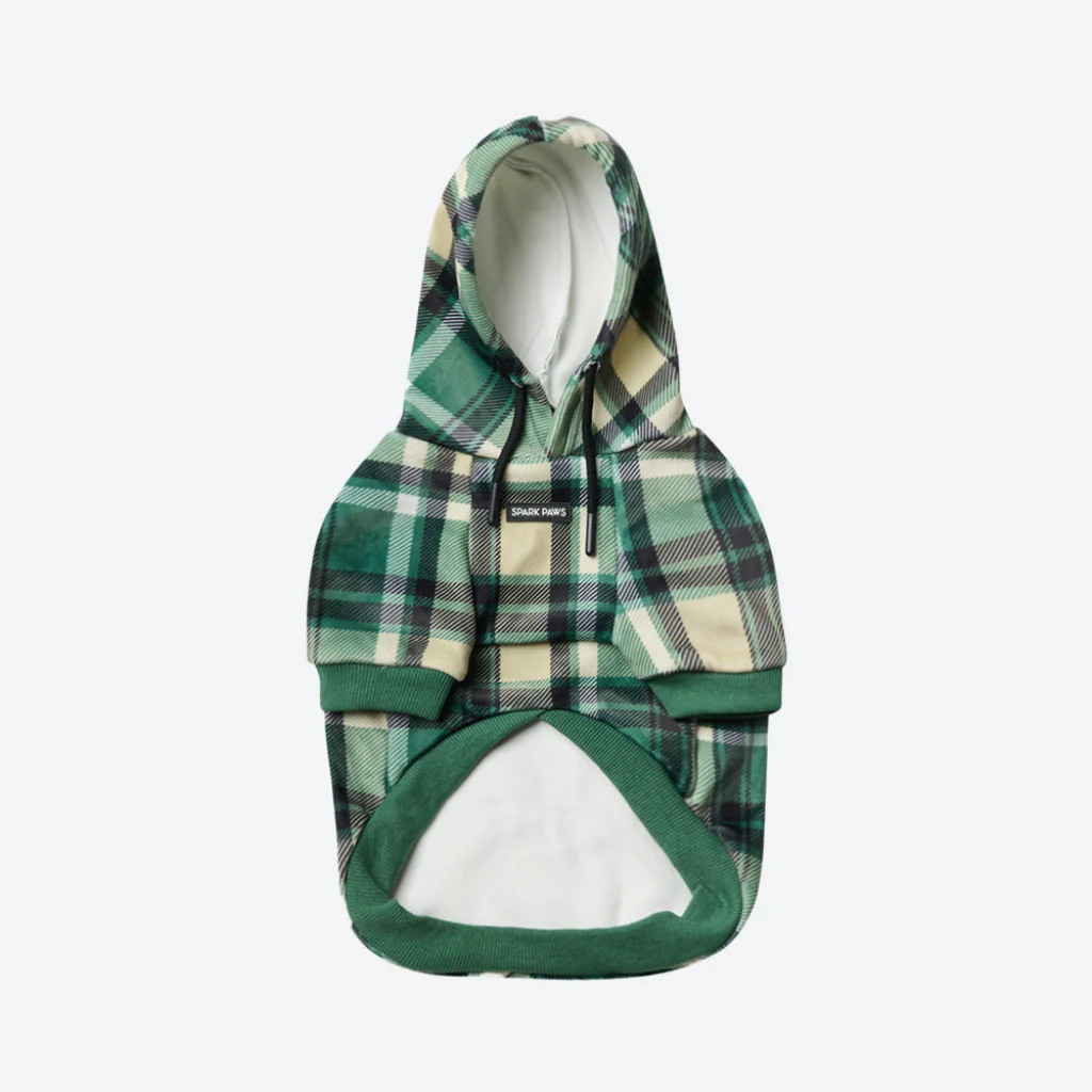 Green Plaid Dog Hoodie - Image 7