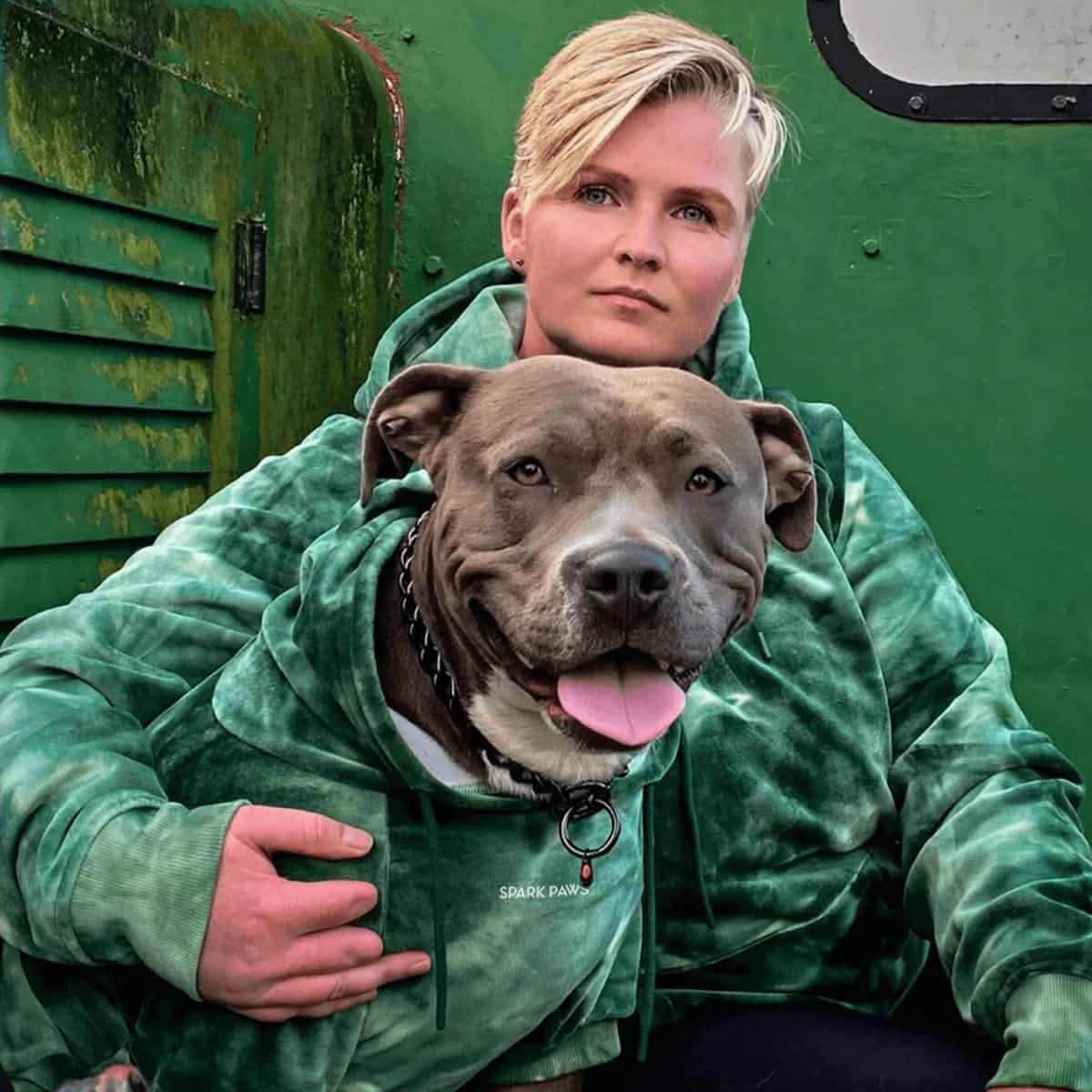 Velvet Dog Hoodie - Emerald Green - Image 13
