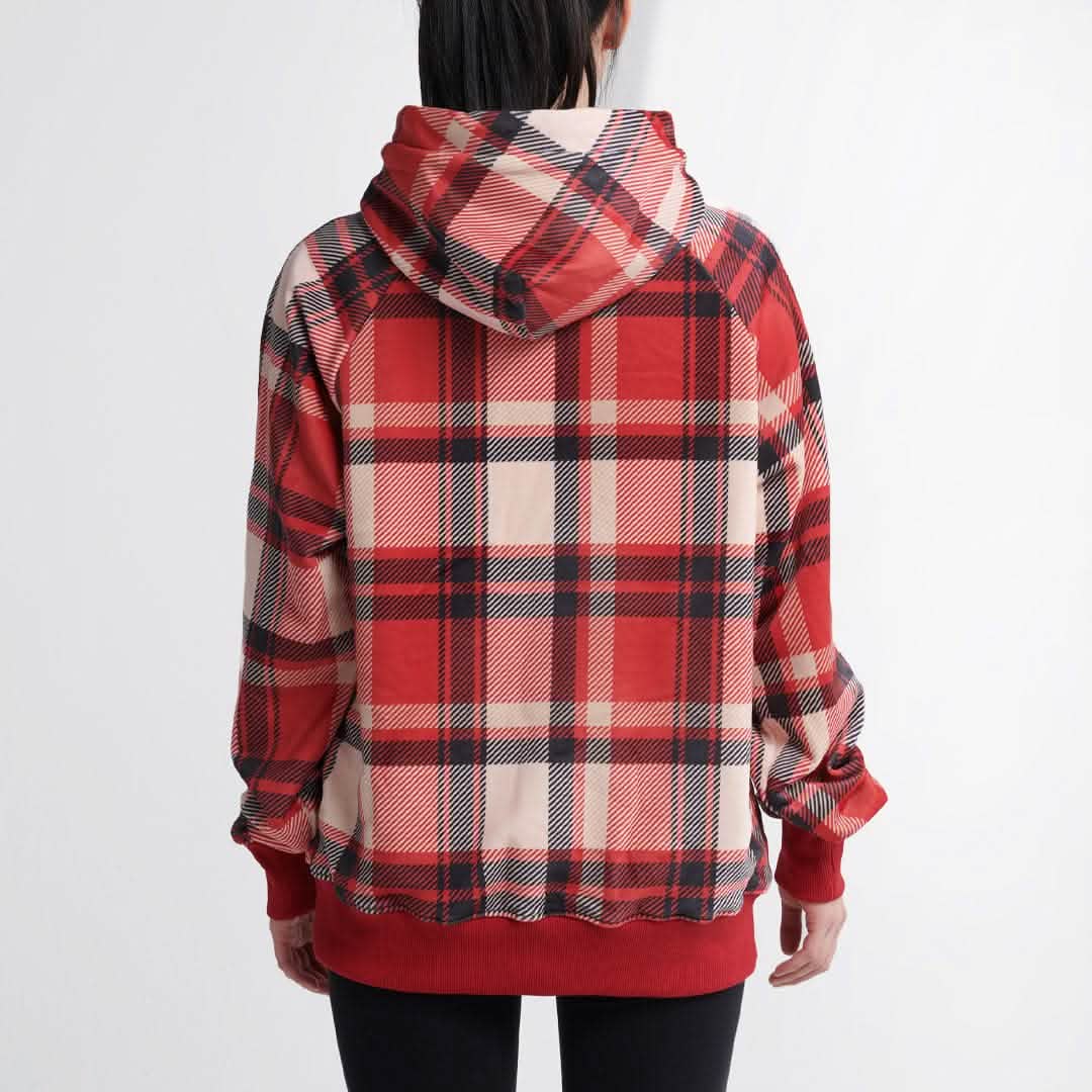 Red Plaid Human Hoodie - Image 4