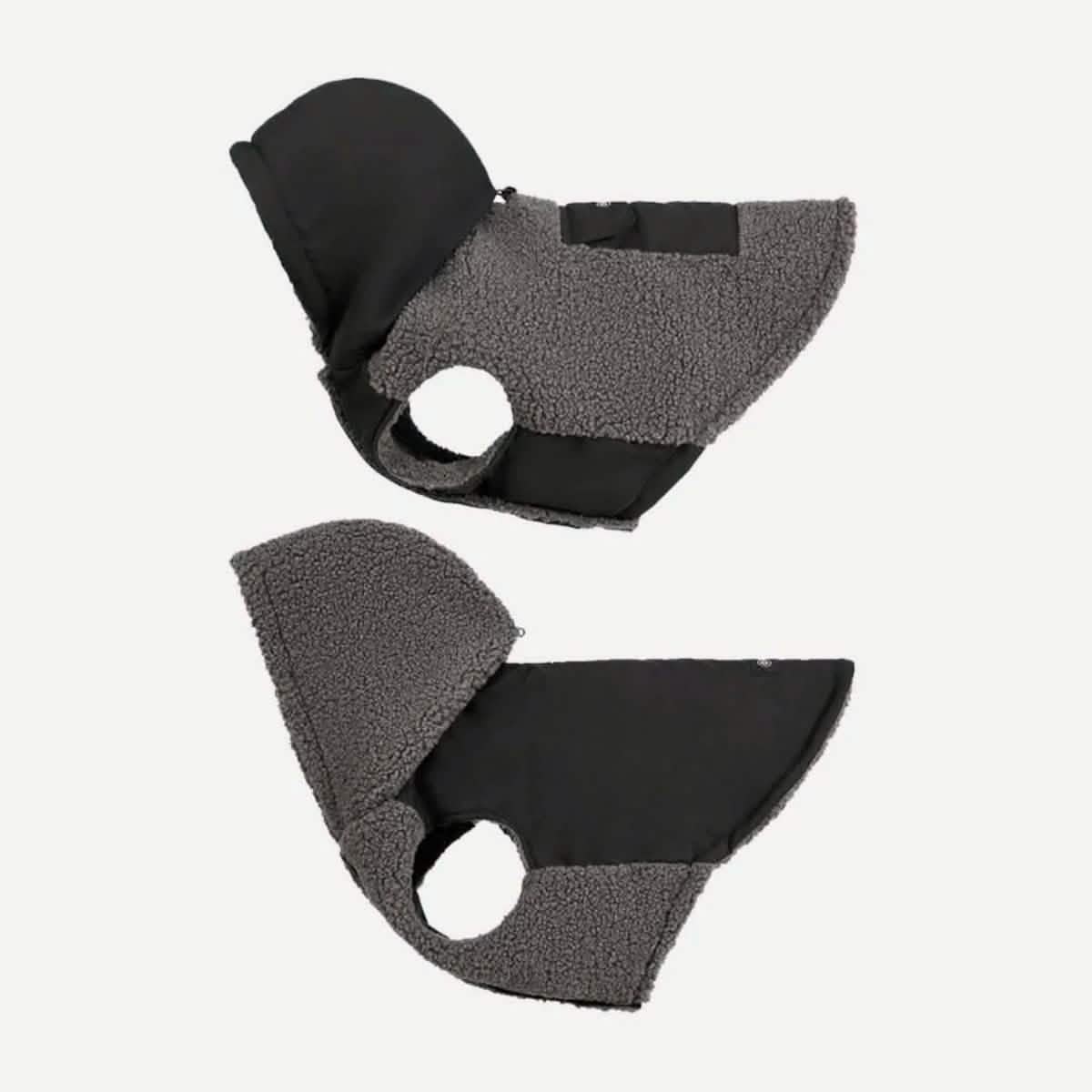Reversible Sherpa Jacket - Grey and Black - Image 3
