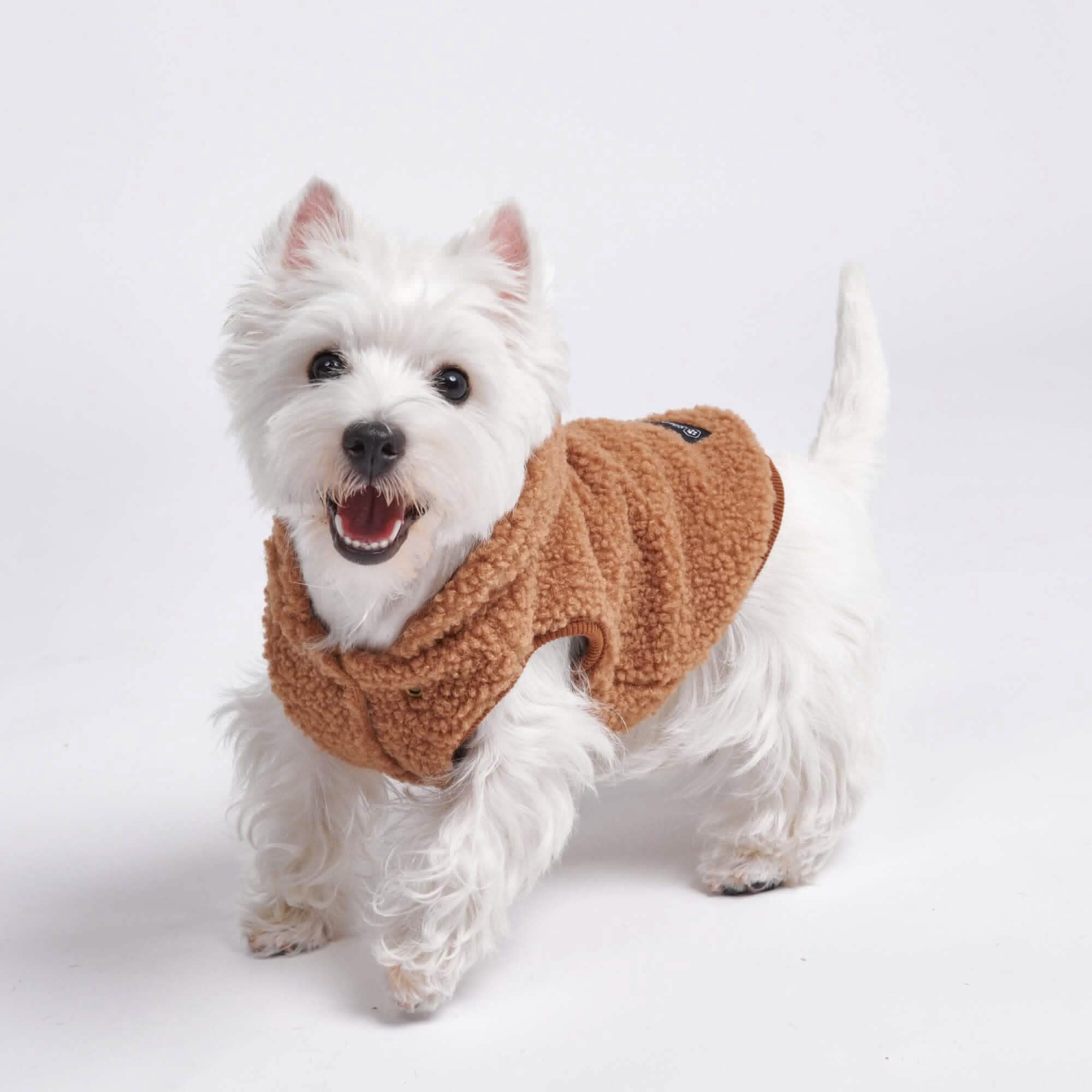Teddy Sherpa Fleece Dog Jacket - Brown - Image 8