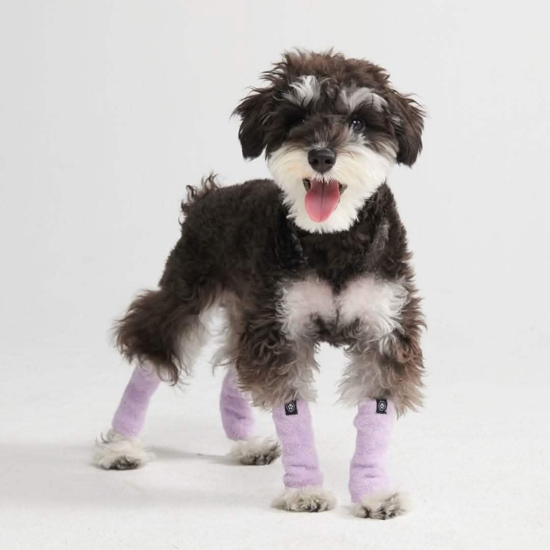 Stretchy Fleece Dog Leg Warmer Sleeves - Purple - Image 3