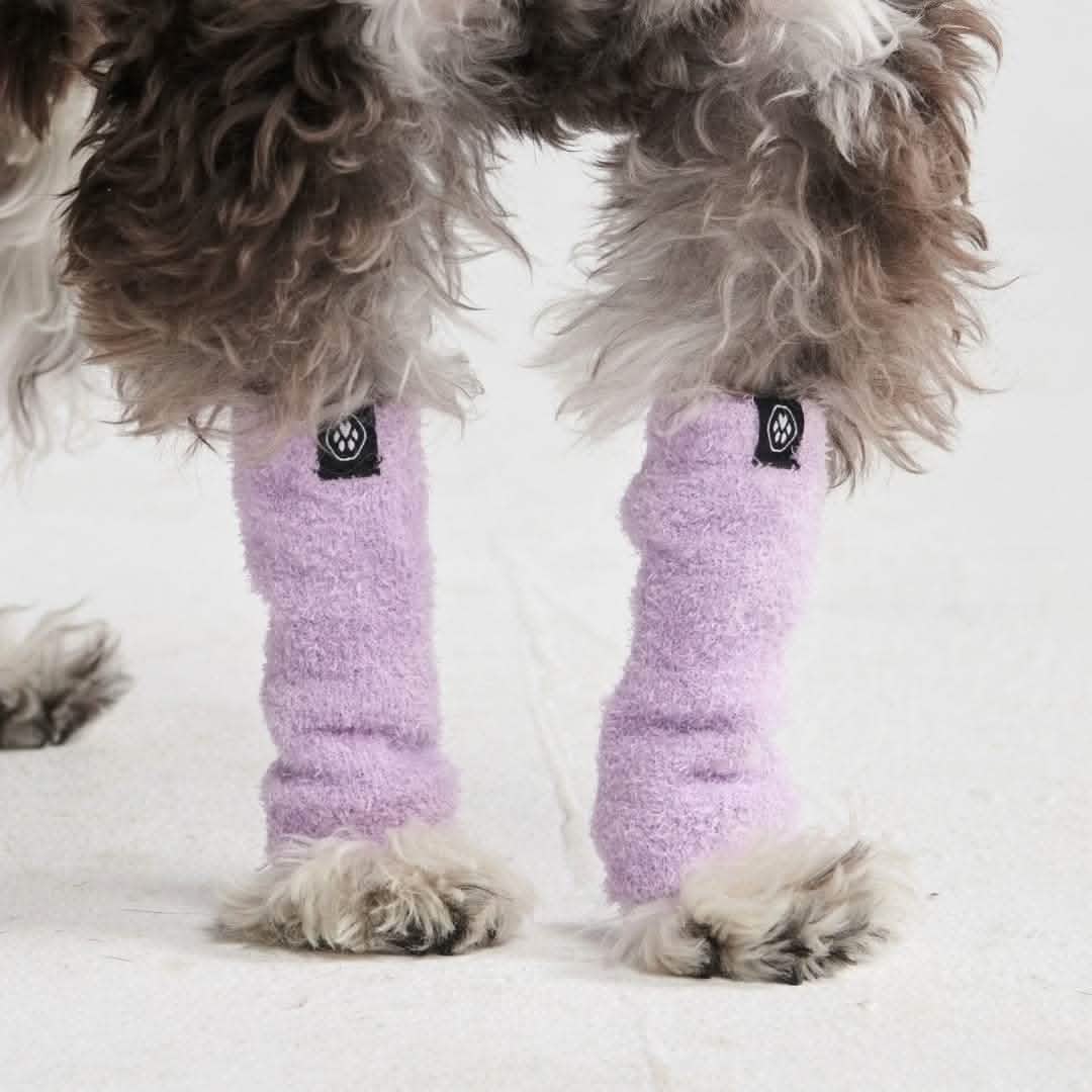Stretchy Fleece Dog Leg Warmer Sleeves - Purple - Image 4