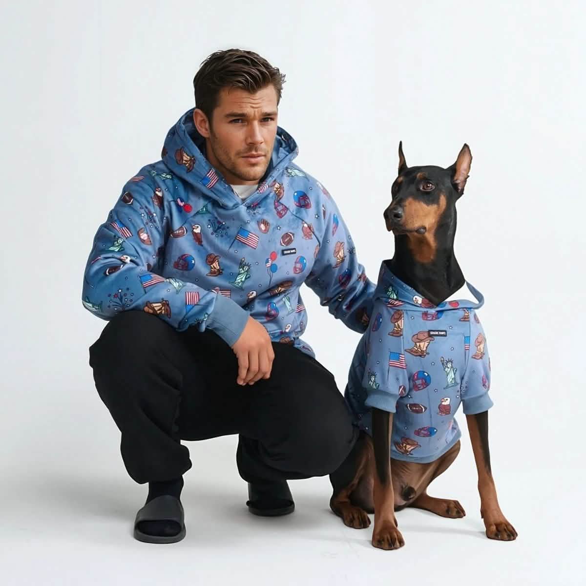 The USA Dog Hoodie - Blue - Image 9