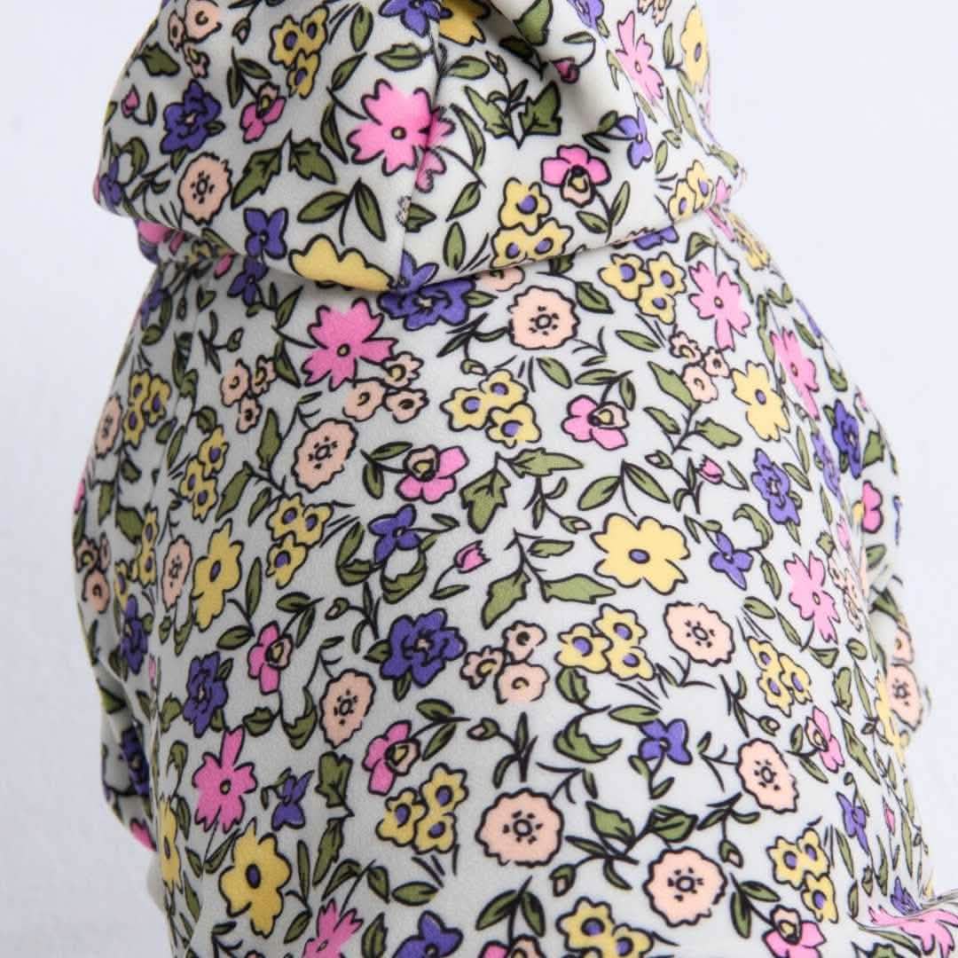 Vintage Flower Human Hoodie - Light Grey - Image 3