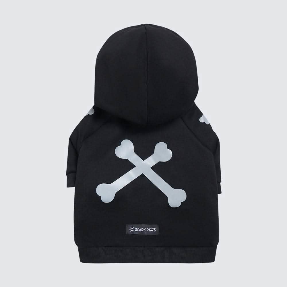 "WOOF" Dog Hoodie - Black & Reflective - Image 4