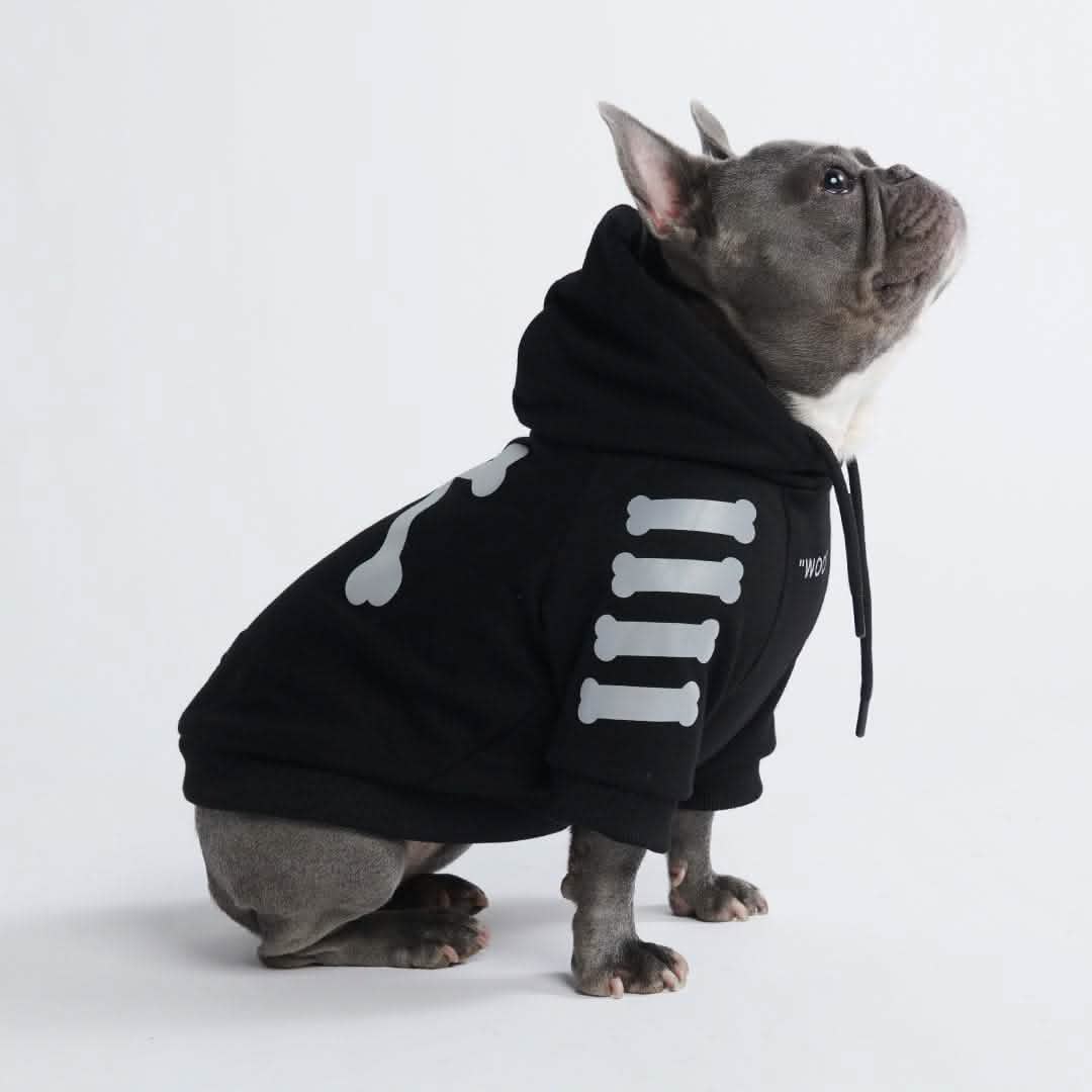 "WOOF" Dog Hoodie - Black & Reflective - Image 6